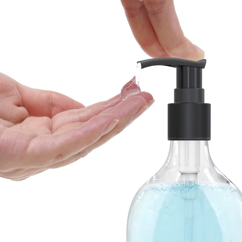 BallHull 10 Ounce Clear Plastic Pump Bottle Dispenser, Refillable Empty Bottle Container with Pump for Essential Oil Soap Lotion Shampoo, 2 Pcs - Image 3